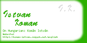 istvan koman business card